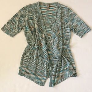 Chico’s Easywear Knit Waterfall-style Short-sleeve Cardigan Size 1